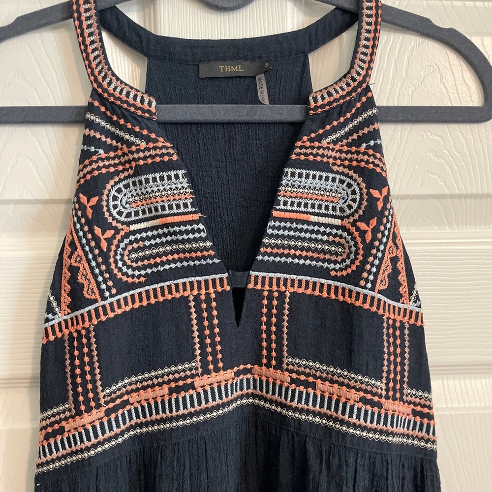 THML Embroidered blue dress